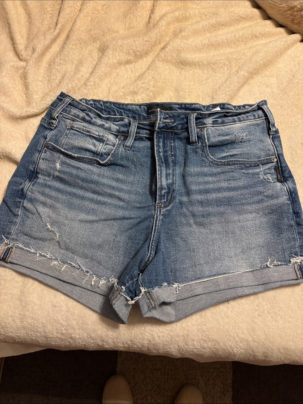 Maurices Light Blue Distressed Denim Cutoff Shorts